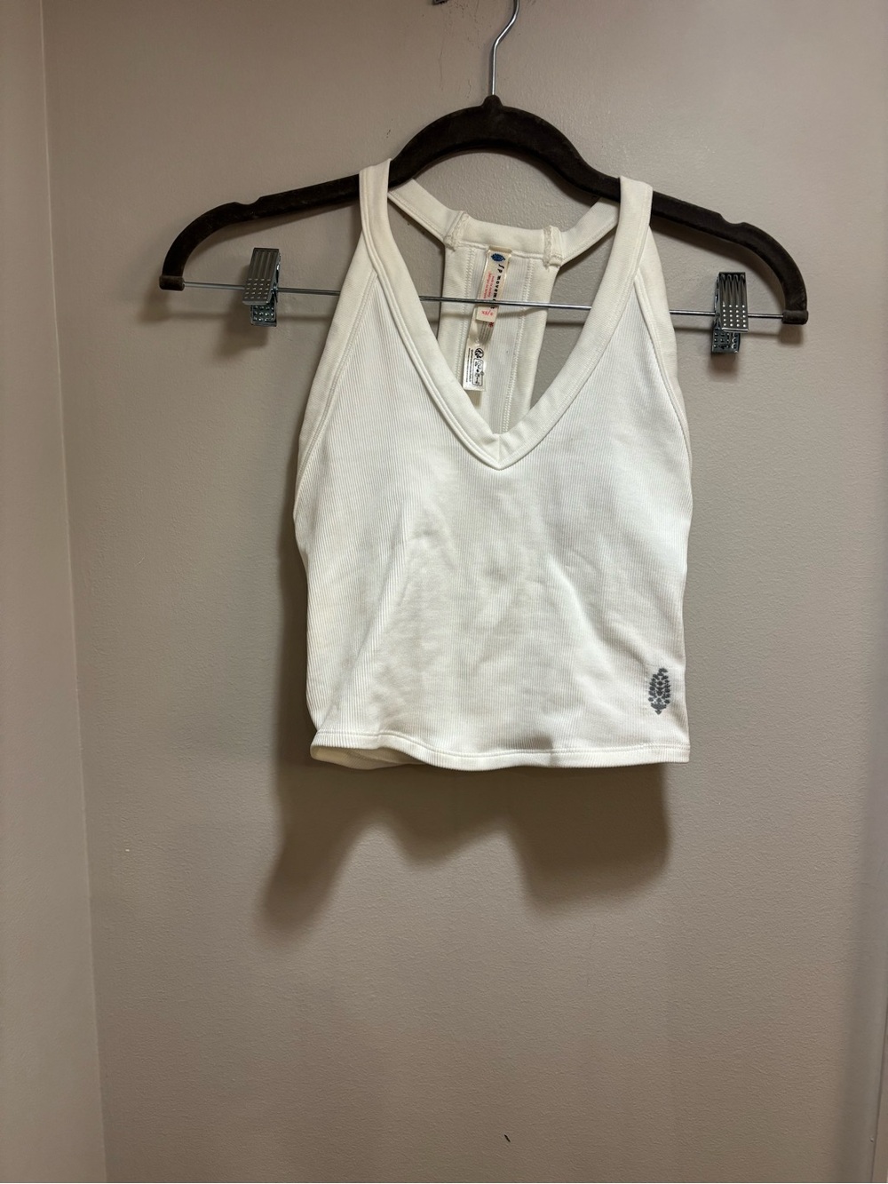 Free People White Ribbed Racerback Tank - Picture 2 of 4
